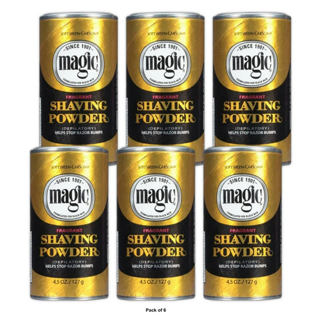 SoftSheen-Carson Magic Shaving Powder Razorless Shaving for Men 4.5 oz (Pack of 6)