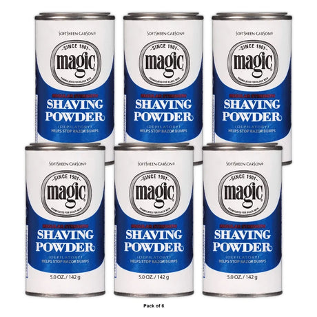 Magic Regular Strength Shaving Powder Hair Removal Depilatories for Men 5 fl oz (Pack of 6)