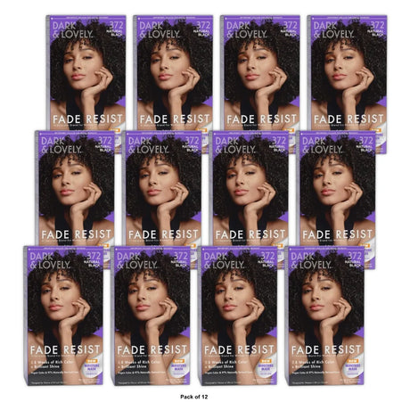 Dark and Lovely Fade Resist Permanent Hair Color - 401 Natural Black (Pack of 12)