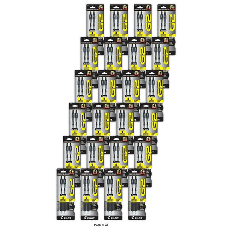 Pilot G2 Premium Retractable Gel Ink Pens Ultra Fine Point 0.38 mm Black Ink (Pack of 48)