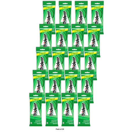Trident Spearmint Chewing Gums 3pk 2.8 Oz (Pack of 20)