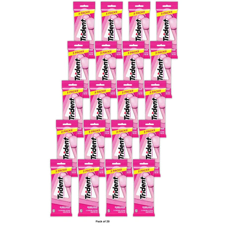 Trident Bubblegum Chewing Gums 3pk 2.8 Oz (Pack of 20)