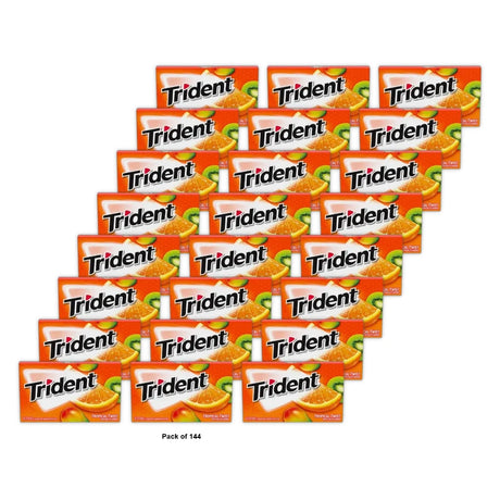 Trident Sugar Free Gum - Tropical Twist, 14 Ct (Pack of 144)