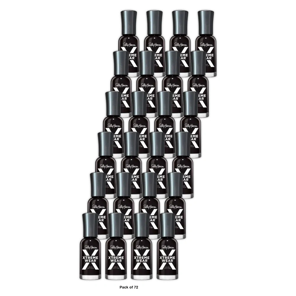 Sally Hansen Xtreme Wear Nail Polish StreakFree Shiny Finish LongLasting Nail Color Black Out 0.40 fl oz (Pack of 72)