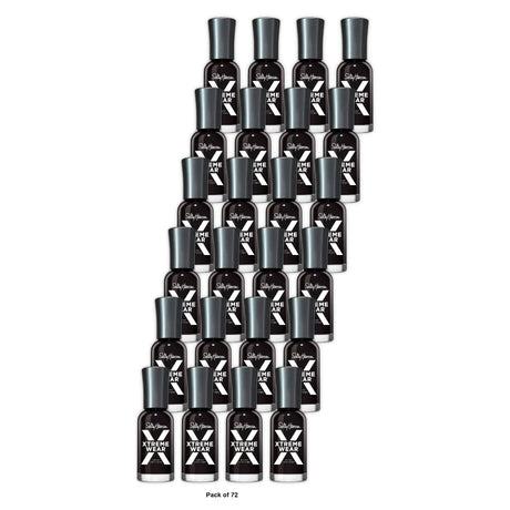 Sally Hansen Xtreme Wear Nail Polish StreakFree Shiny Finish LongLasting Nail Color Black Out 0.40 fl oz (Pack of 72)