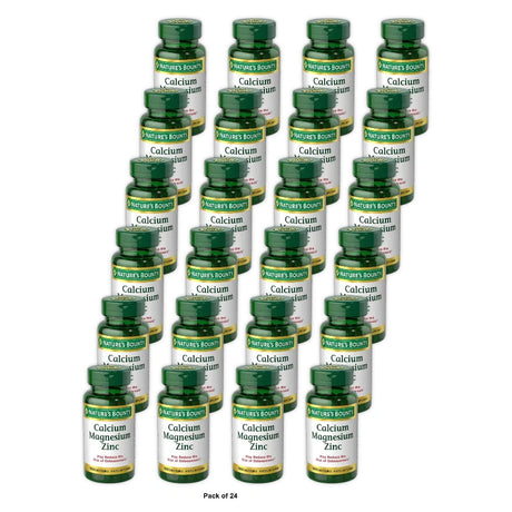 Nature S Bounty Calcium Magnesium Zinc Coated Caplets For Bone Health 100 Ct 6.64Oz (Pack Of 24)