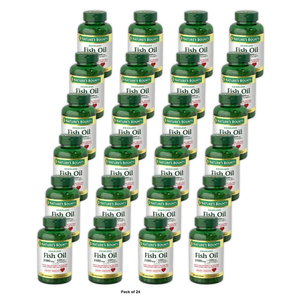 Nature s Bounty Fish Oil Softgels Double Strength 2400 Mg 90 Ct (Pack of 24)
