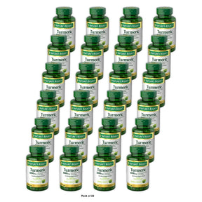 Nature’s Bounty Turmeric Supplement + Black Pepper Extract 1000mg 60 Ct (Pack of 24)