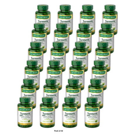 Nature’s Bounty Turmeric Supplement + Black Pepper Extract 1000mg 60 Ct (Pack of 24)