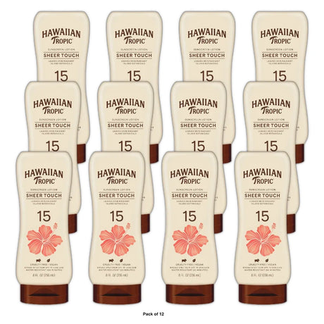 Hawaiian Tropic Sheer Touch Ultra Radiance Adult Sunscreen Lotion SPF 15 8 fl Oz (Pack of 12)