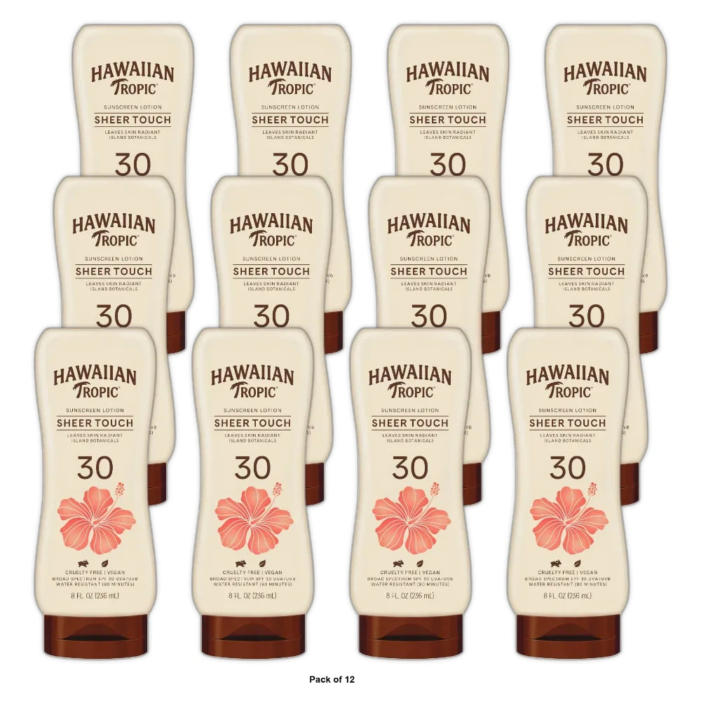 Hawaiian Tropic Sheer Touch Ultra Radiance Lotion Sunscreen - SPF 30 - 8 fl Oz (Pack of 12)