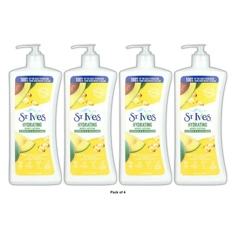 St. Ives Hydrating Hand & Body Lotion Vitamin E & Avocado 21oz (Pack of 4)
