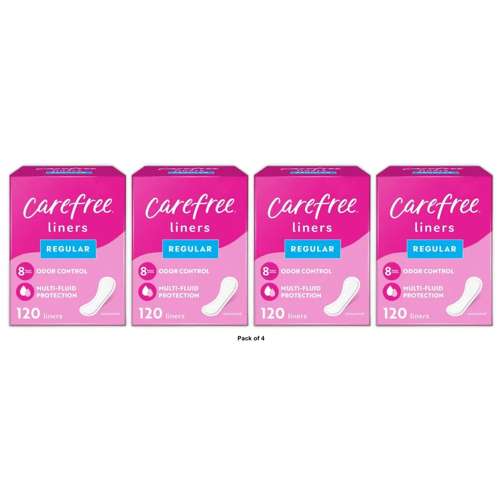 Carefree Unwrapped Unscented Panty Liners - (Pack of 4)