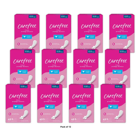 CAREFREE® THONG Panty Liners With Wings Flat Unscented 49ct (Pack of 12)