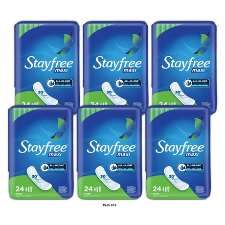 Stayfree Maxi Pads (without Wings) Unscented Super (Pack of 6)