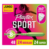 Playtex Sport Plastic Unscented Multipack Tampons -(Pack of 6)