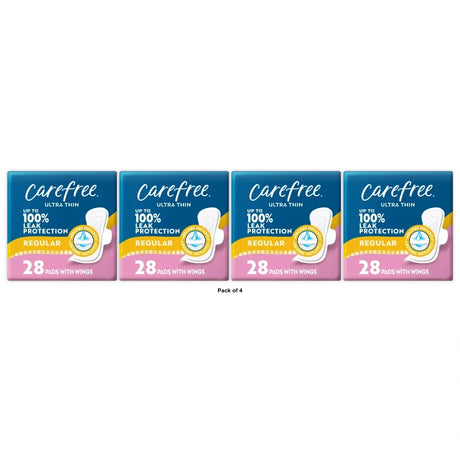 Carefree Ultra Thin Regular Pads with Wings - (Pack of 4)