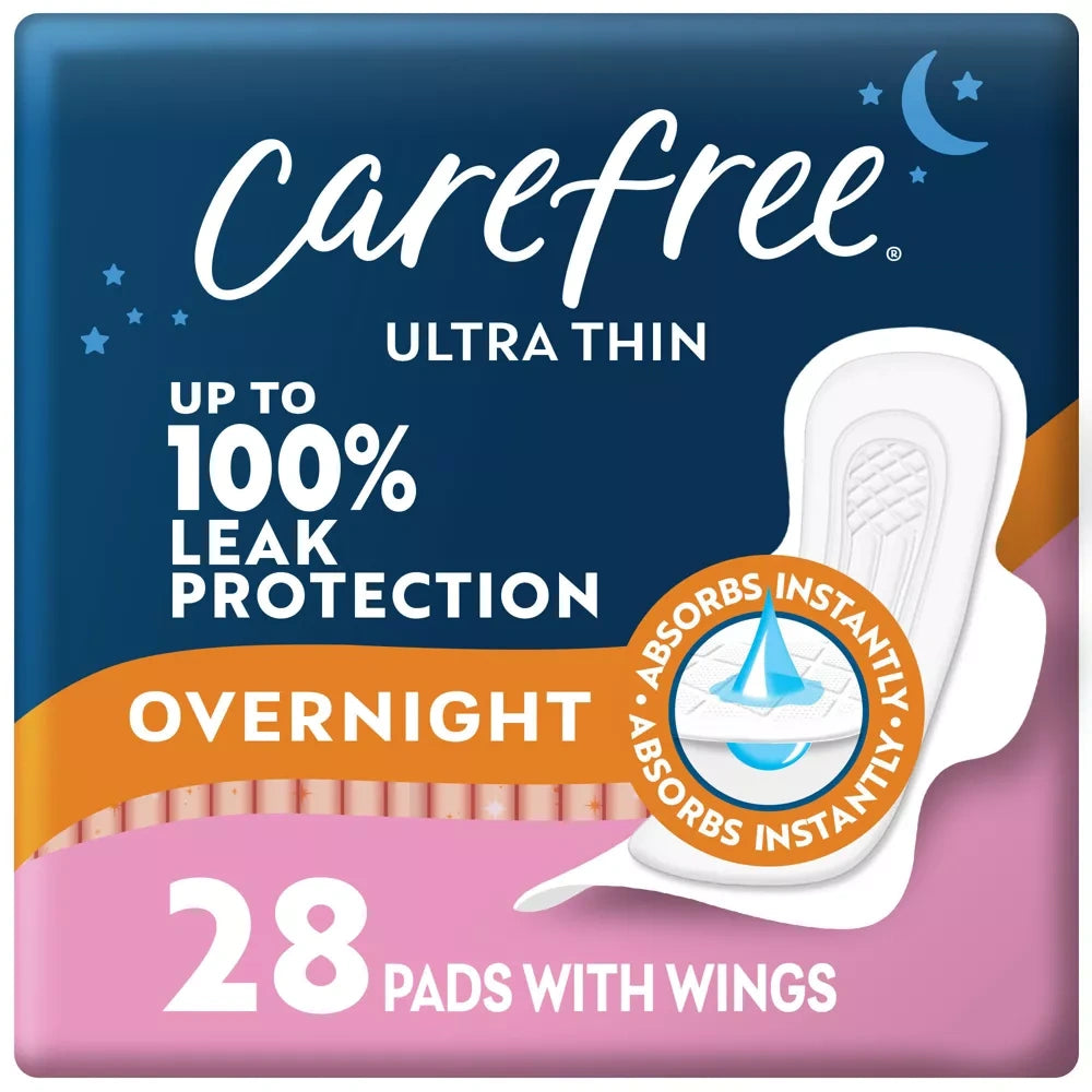 Carefree Ultra Thin Overnight Pads with Wings - (Pack of 3)