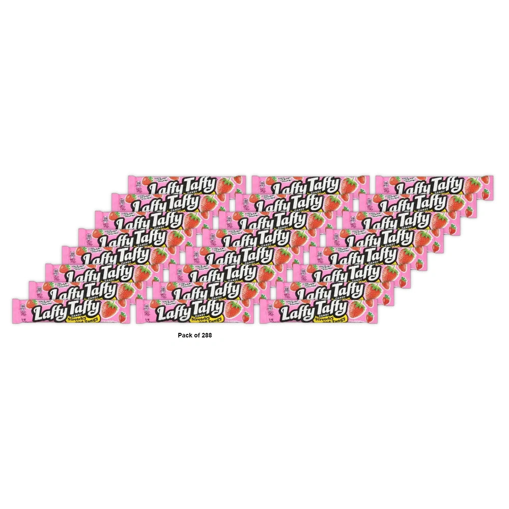 Laffy Taffy Stretchy & Tangy Strawberry Flavored Candy 1.5 Oz (Pack of 288)