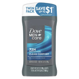 Dove Men+Care Long Lasting Antiperspirant Deodorant Stick for Men Twin Pack Cle 2.7 oz (Pack of 6)