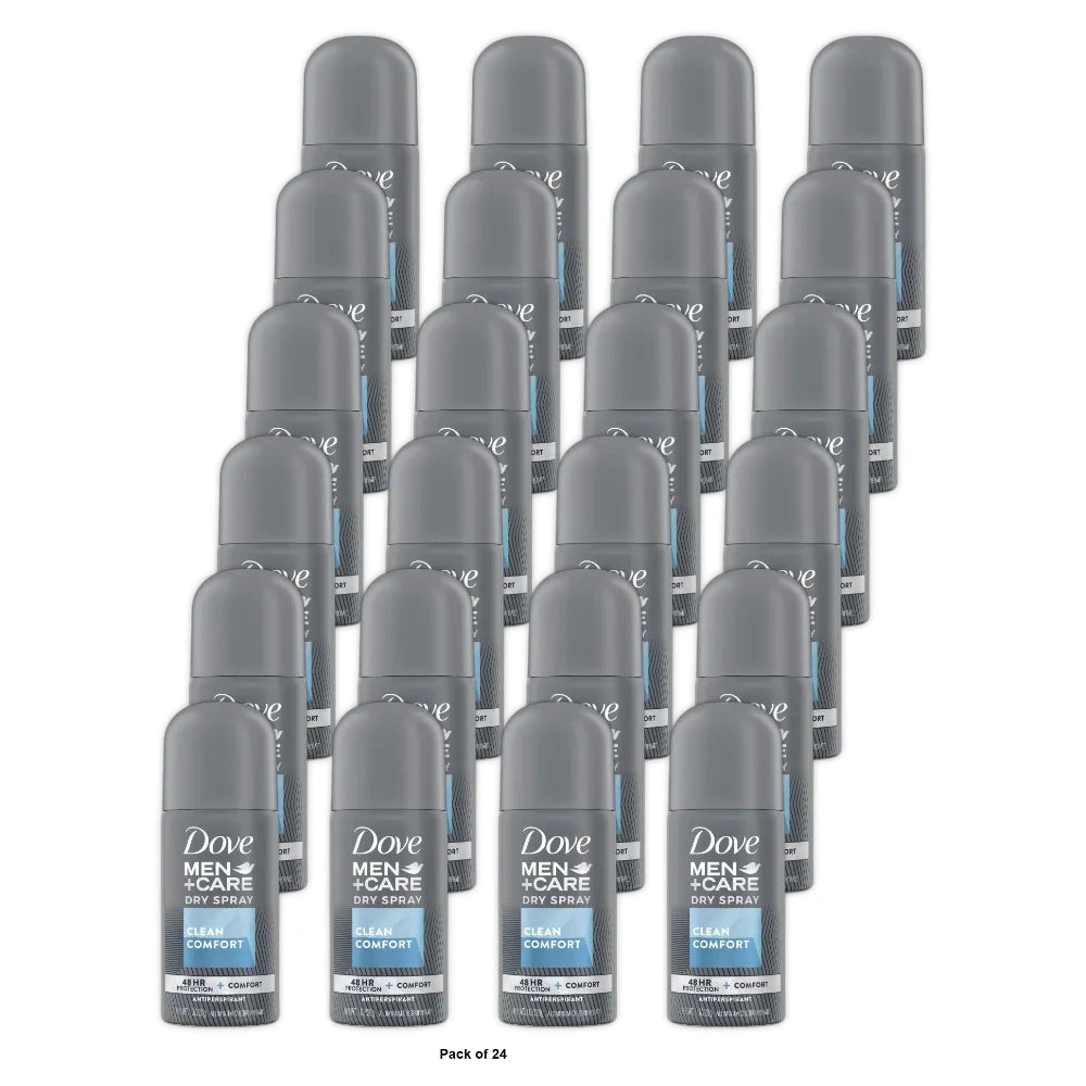Dove Men+Care Antiperspirant Deodorant Dry Spray Clean Comfort 1Oz (Pack of 24)