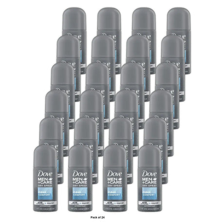 Dove Men+Care Antiperspirant Deodorant Dry Spray Clean Comfort 1Oz (Pack of 24)