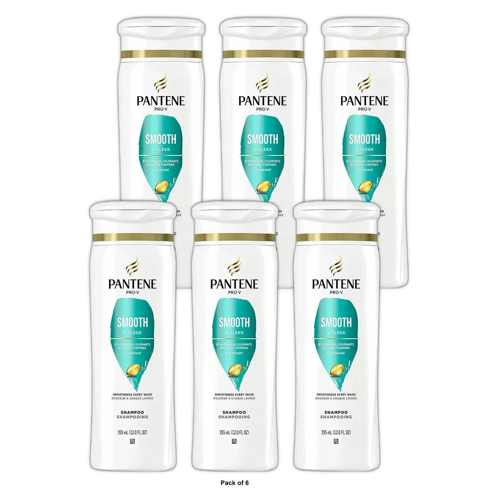 Pantene Pro-V Smooth & Sleek Shampoo - 12 OZ (Pack of 6)