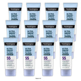 Neutrogena Ultra Sheer Dry Touch Sunscreen Lotion, SPF 55 3 fl Oz(Pack of 12)