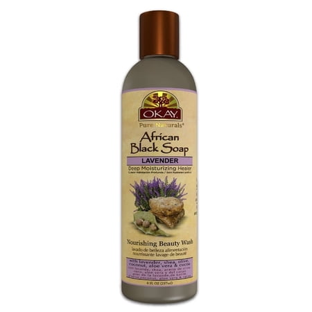 Okay Pure Naturals African Black Soap Lavender 8 Oz (Pack of 12)