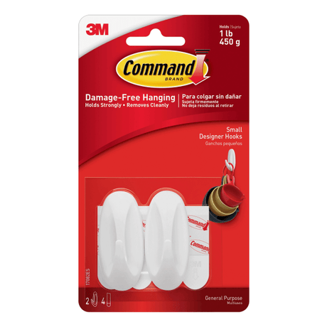 Command Designer Hook White Small (Pack of 36)