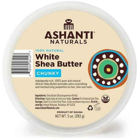 Ashanti Naturals Unrefined African Chunky White Shea Butter Body Butter  5 oz. 5 Oz (Pack of 12)