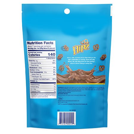 Flipz Milk Chocolate Covered Pretzels 7.5 oz (Pack of 8)