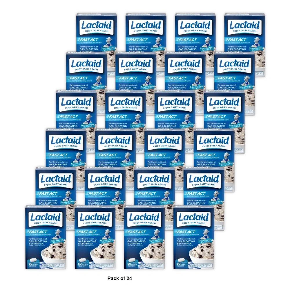 Lactaid Fast Act Lactose Intolerance Caplets - 60pk 2.08 Oz (Pack of 24)