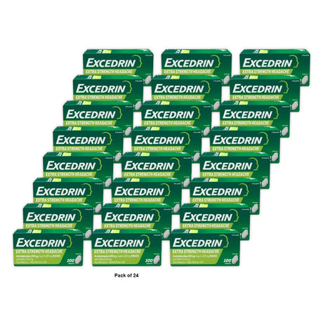 Excedrin Extra Strength Pain Reliever Caplets - Acetaminophen/Aspirin (NSAID) 3.46 Oz (Pack of 24)