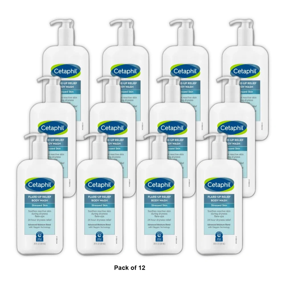 Cetaphil Flare-Up Relief Colloidal Oatmeal Body Wash - 20 fl Oz (Pack of 12)