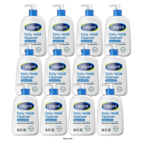 Cetaphil Daily Face Cleanser Fragrance Free - Unscented 16 OZ(Pack of 12)