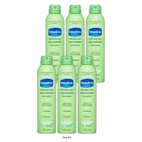 Vaseline Intensive Care Spray Lotion Aloe Soothe 6.5 oz (Pack of 6)
