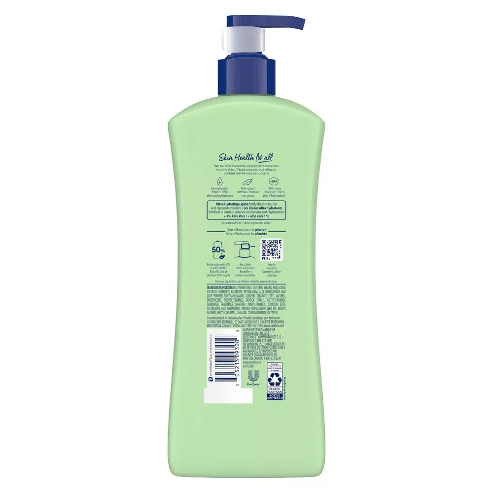 Vaseline Intensive Care Moisturizing Ceramide Body Lotion with Aloe Vera Soothin 20 oz(Pack of 4)