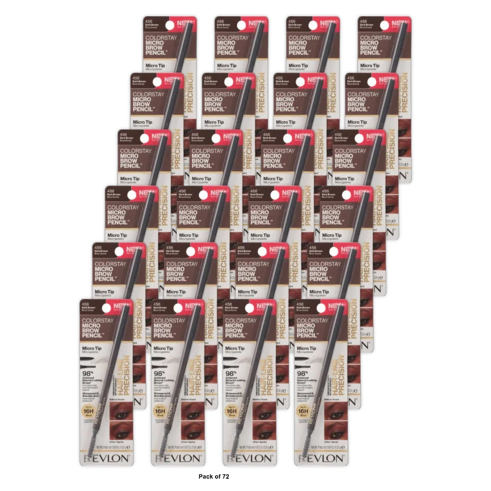 Revlon Colorstay Micro Brow Pencil - Dark Brown - 0.03 Oz (Pack Of 72)