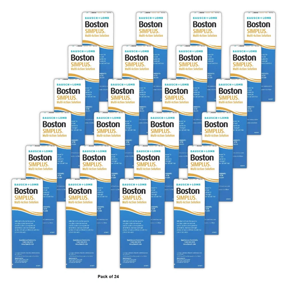 Boston SIMPLUS Multi-Action Contact Lens Solution for Rigid Gas Permeable Lenses 3.5 Oz (Pack of 24)