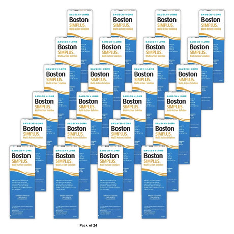 Boston SIMPLUS Multi-Action Contact Lens Solution for Rigid Gas Permeable Lenses 3.5 Oz (Pack of 24)