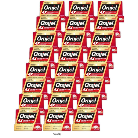 Orajel 4X For Toothache & Gum Pain: Severe Cream Tube 0.33- From #1 Oral Pain 0.33 Oz (Pack Of 24)