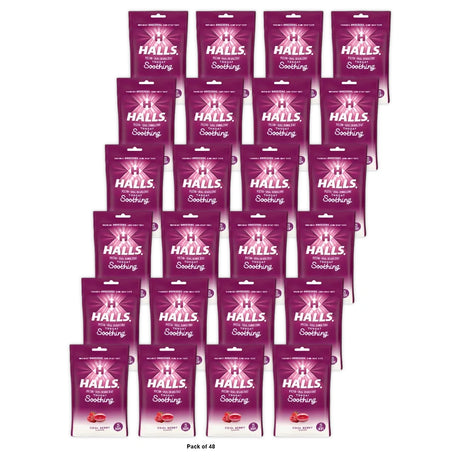 Halls Fruit Breezers Throat Drops Cool Berry 25 Each by Halls 3.36 Oz (Pack of 48)