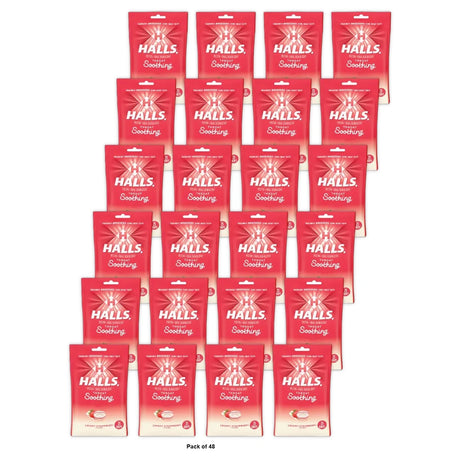 Halls Throat Soothing (Formerly Breezers) Creamy Strawberry Throat - 25 Ct (Pack of 48)