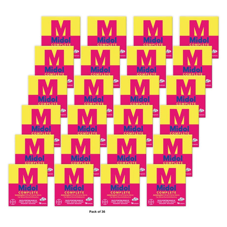 Midol Complete, Menstrual Period Symptoms Relief Including Premenstrual Cramps 1.6 Oz (Pack of 36)