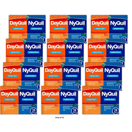 Vicks DayQuil & NyQuil Liquicaps Cold Cough and Flu Medicine over-the-counter (Pack of 12)