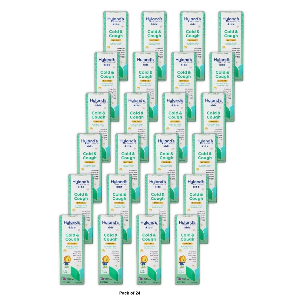 Hyland's Naturals Kids Cold & Cough Daytime Syrup - Grape - 4 fl oz (Pack of 24)
