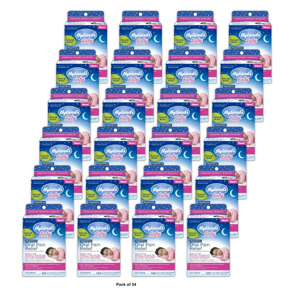 Hyland S Naturals Baby Nighttime Oral Pain Relief 125 Tablets 0.1 Oz (Pack Of 24)