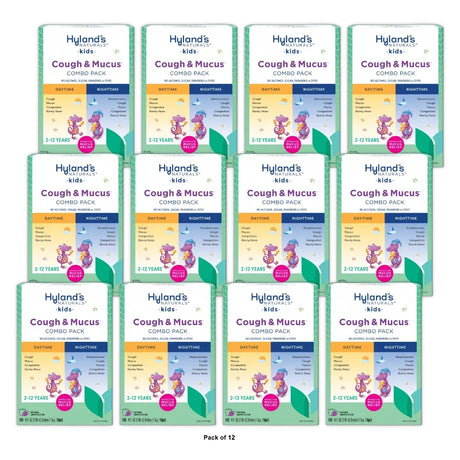 Hyland's Naturals Kids' Cough & Mucus Combo Pack Syrup - Grape - 8 fl oz (Pack of 12)