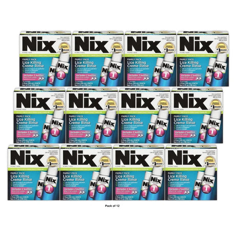 Nix Lice Killing Creme Rinse Family Pack 2 Creme Rinse bottles & 2 Lic 2 FL OZ (Pack of 12)